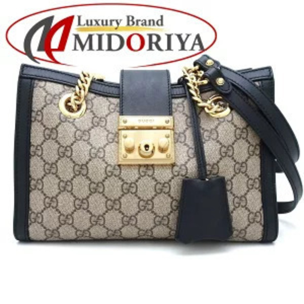 Gucci Supreme Shoulder Ebony Collection Cruise Beige Leather Bag Canvas GG - Picture 2 of 9